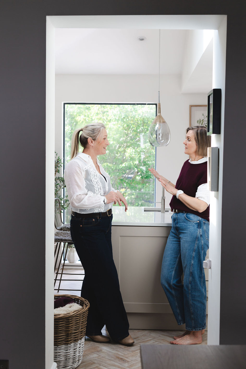 Kitchen designer working in a clients home
