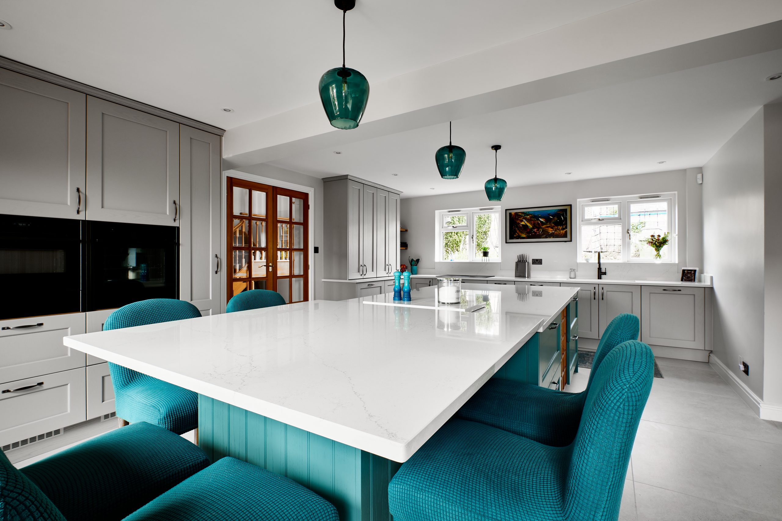 Large shaker kitchen in bristol with large island.